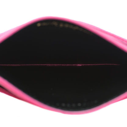 Saint Laurent Grain De Poudre Matelasse Chevron Monogram Credit Card Case Fuxia 8 of 10