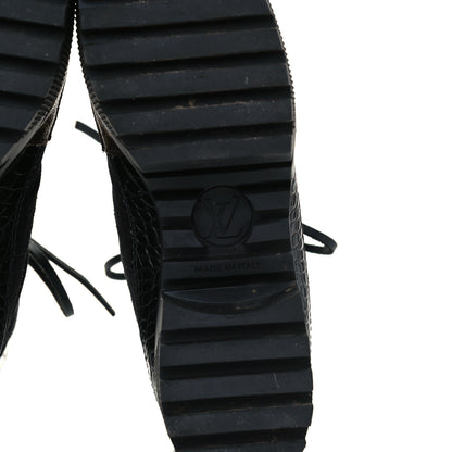 Louis Vuitton Suede Calfskin Monogram Laureate Platform Desert Boots 38 Black 8 of 10
