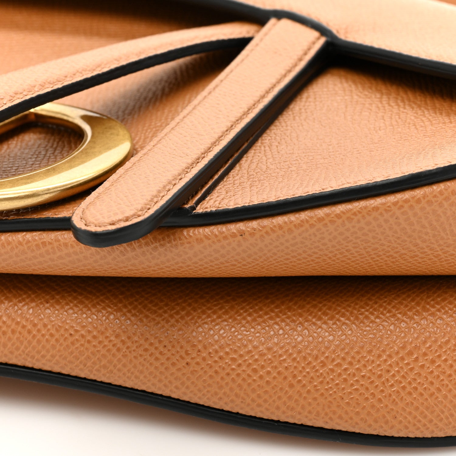 Christian Dior Grained Calfskin Saddle Bag Camello 11 of 11
