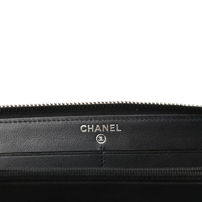 Chanel Caviar Sevruga Zip Around Wallet Black 6 of 9