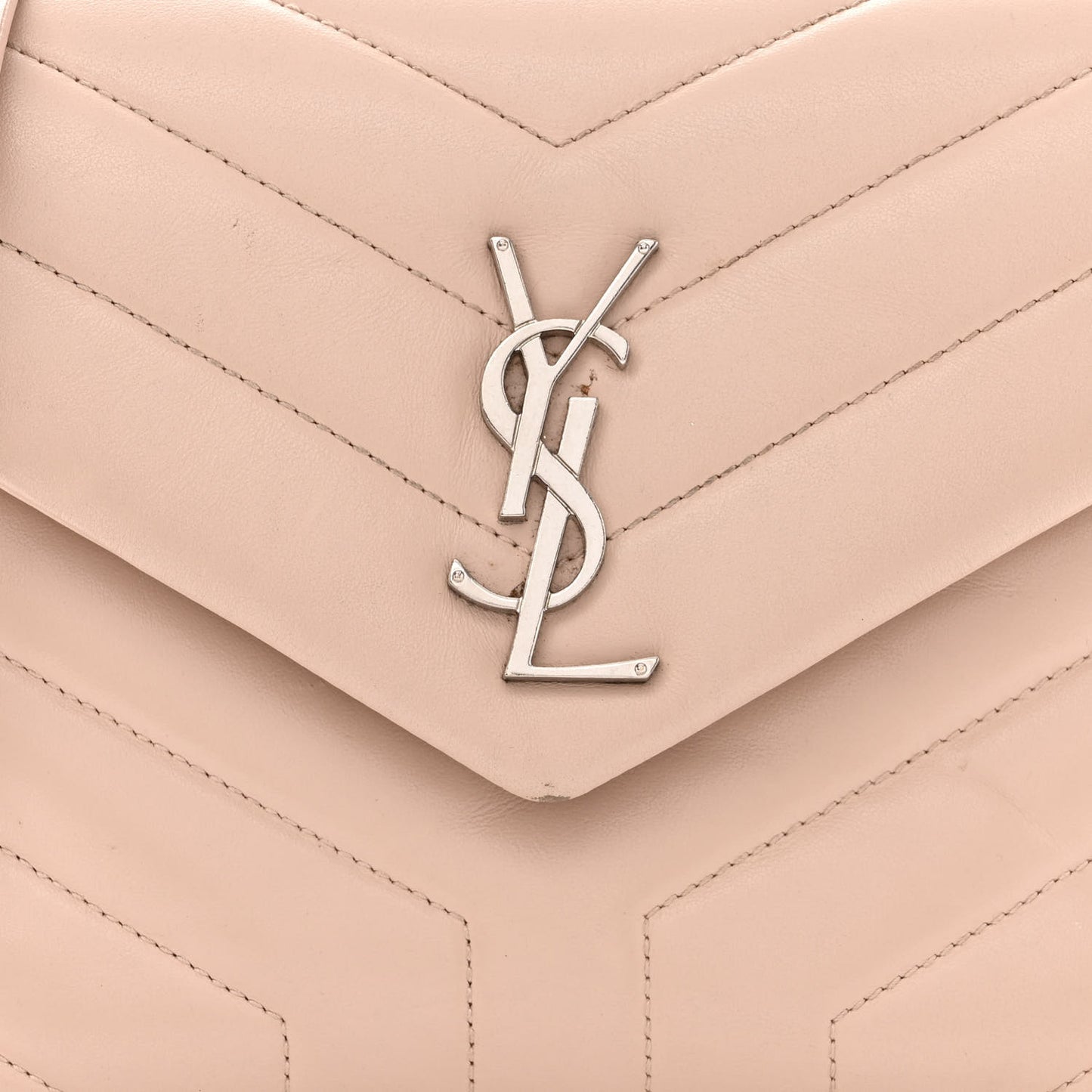 Calfskin Y Quilted Monogram Small Loulou Chain Satchel Marble Pink