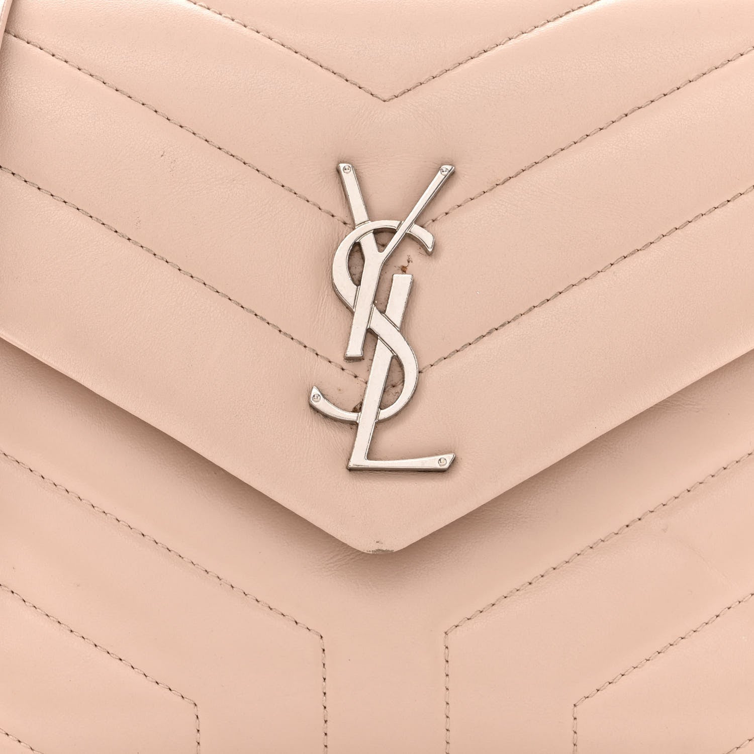 Saint Laurent Calfskin Y Quilted Monogram Small Loulou Chain Satchel Marble Pink 8 of 18