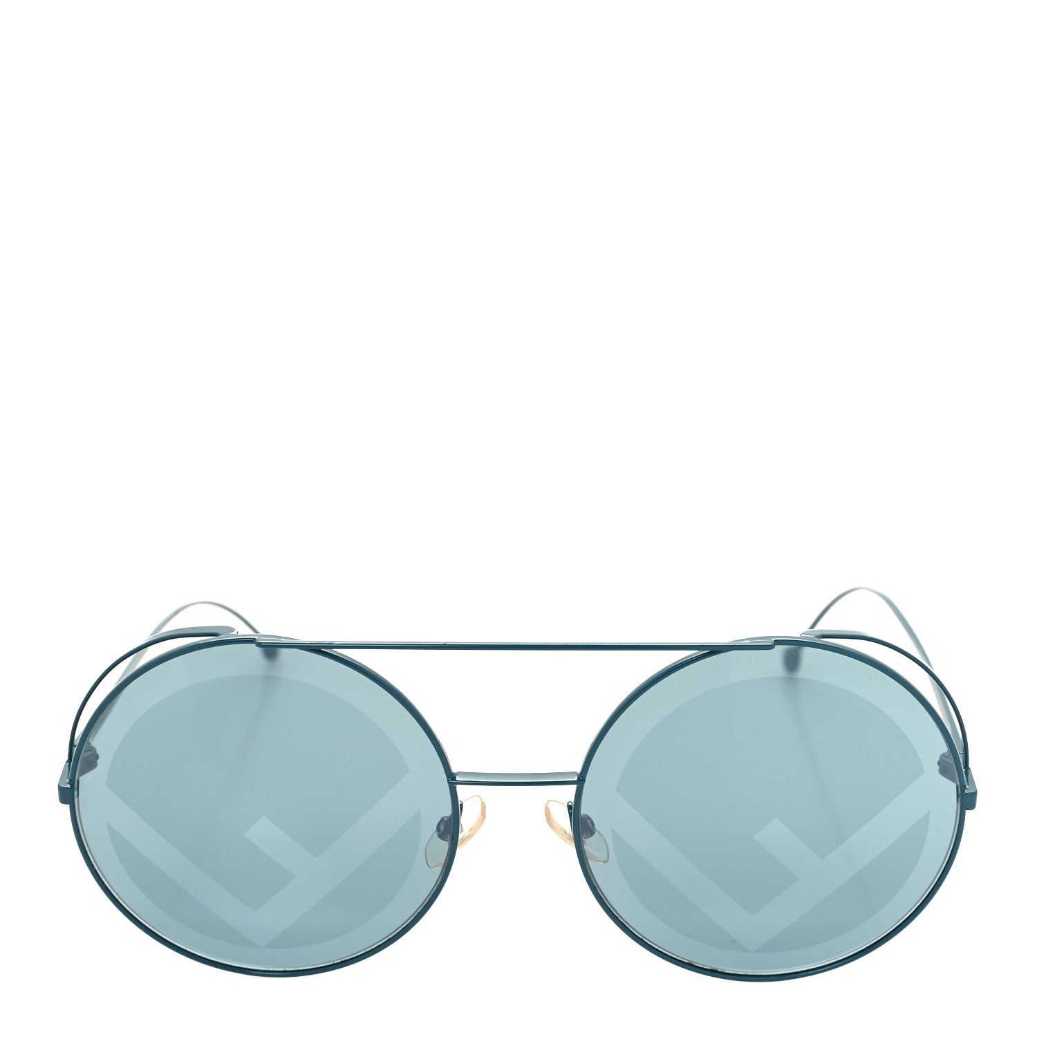 Fendi Metal F is Fendi Printed Run Away Round Frame Sunglasses FF 0285/S Blue 2 of 7