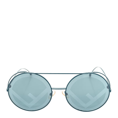 Fendi Metal F is Fendi Printed Run Away Round Frame Sunglasses FF 0285/S Blue 2 of 7