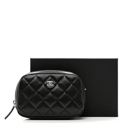 Chanel Caviar Quilted Small Curvy Pouch Cosmetic Case Black 8 of 8