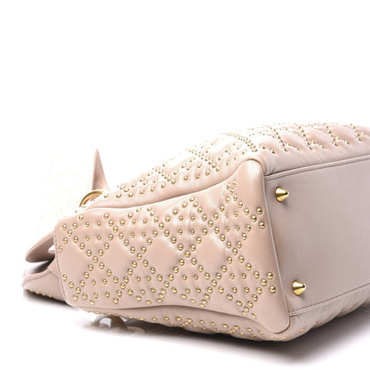 Christian Dior Calfskin Cannage Studded Medium Supple Lady Dior Metallic Beige 7 of 10