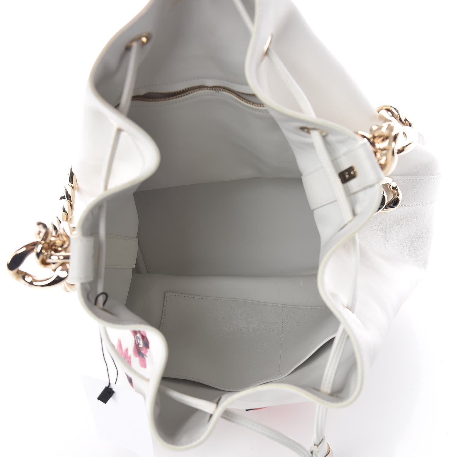 Christian Dior Calfskin Paradise Bubble Bucket Bag White 7 of 8