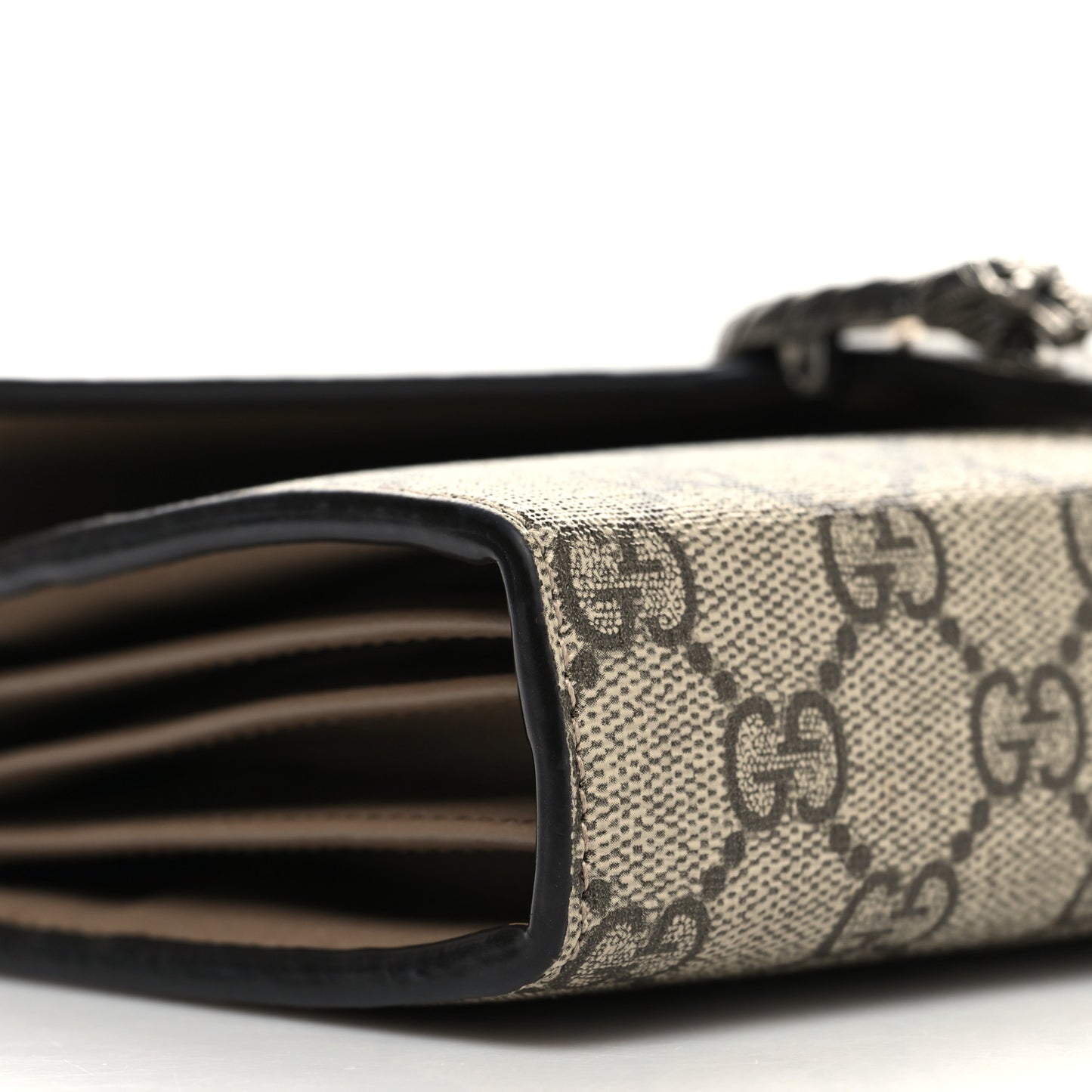 GG Supreme Monogram Mini Dionysus Chain Wallet Beige Taupe