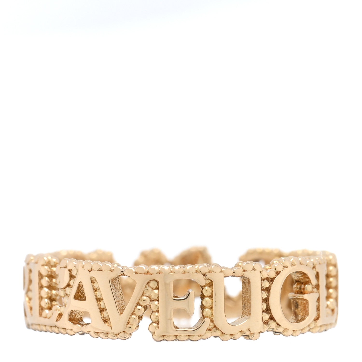 Gucci 18K Yellow Gold Diamond L'Aveugle Par Amour Ring 53 6.25 3 of 5