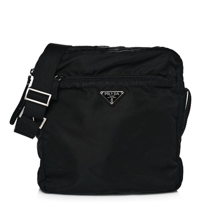 Prada Nylon Flat Messenger Bag Black 1 of 11