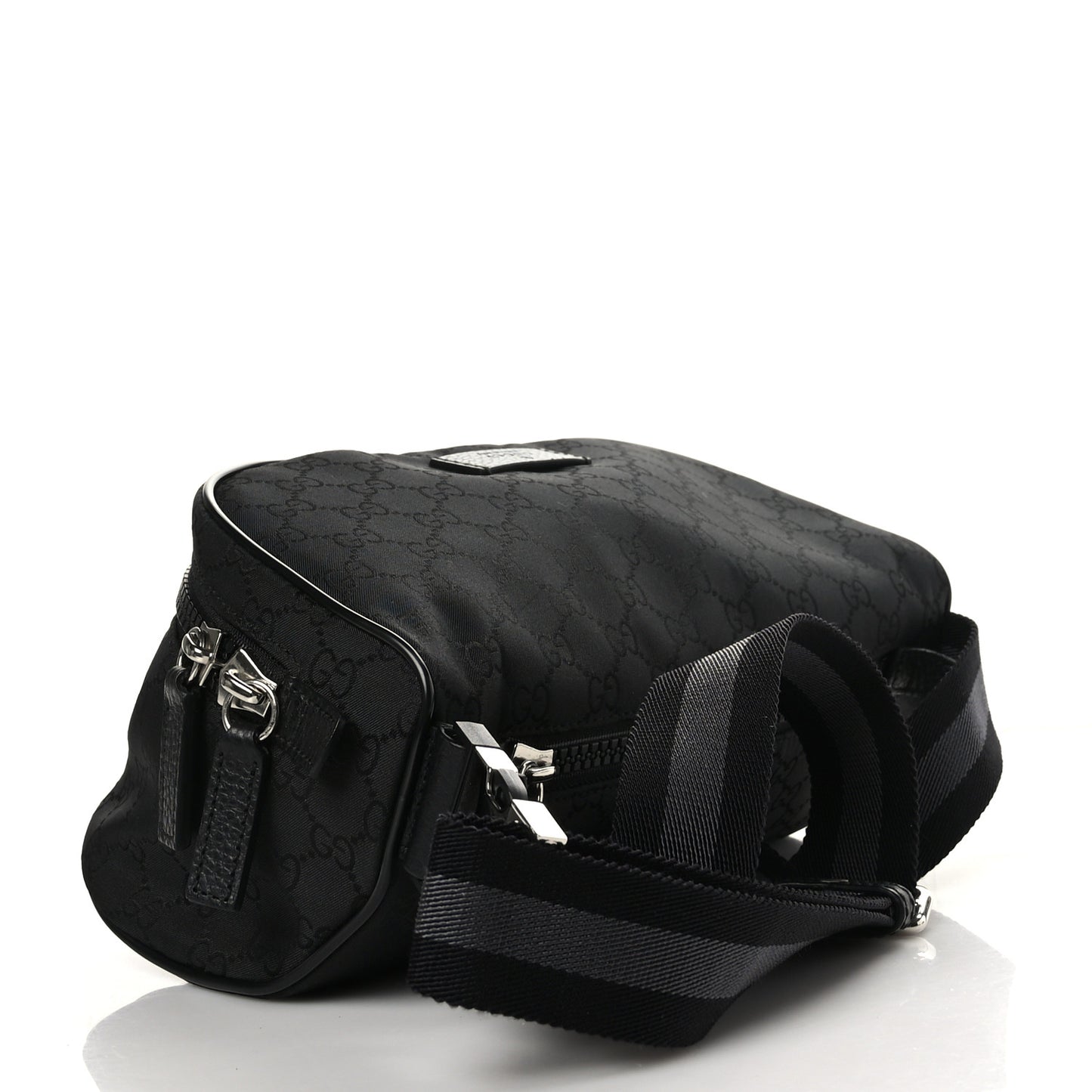 Nylon Monogram Fanny Pack Belt Bag Black