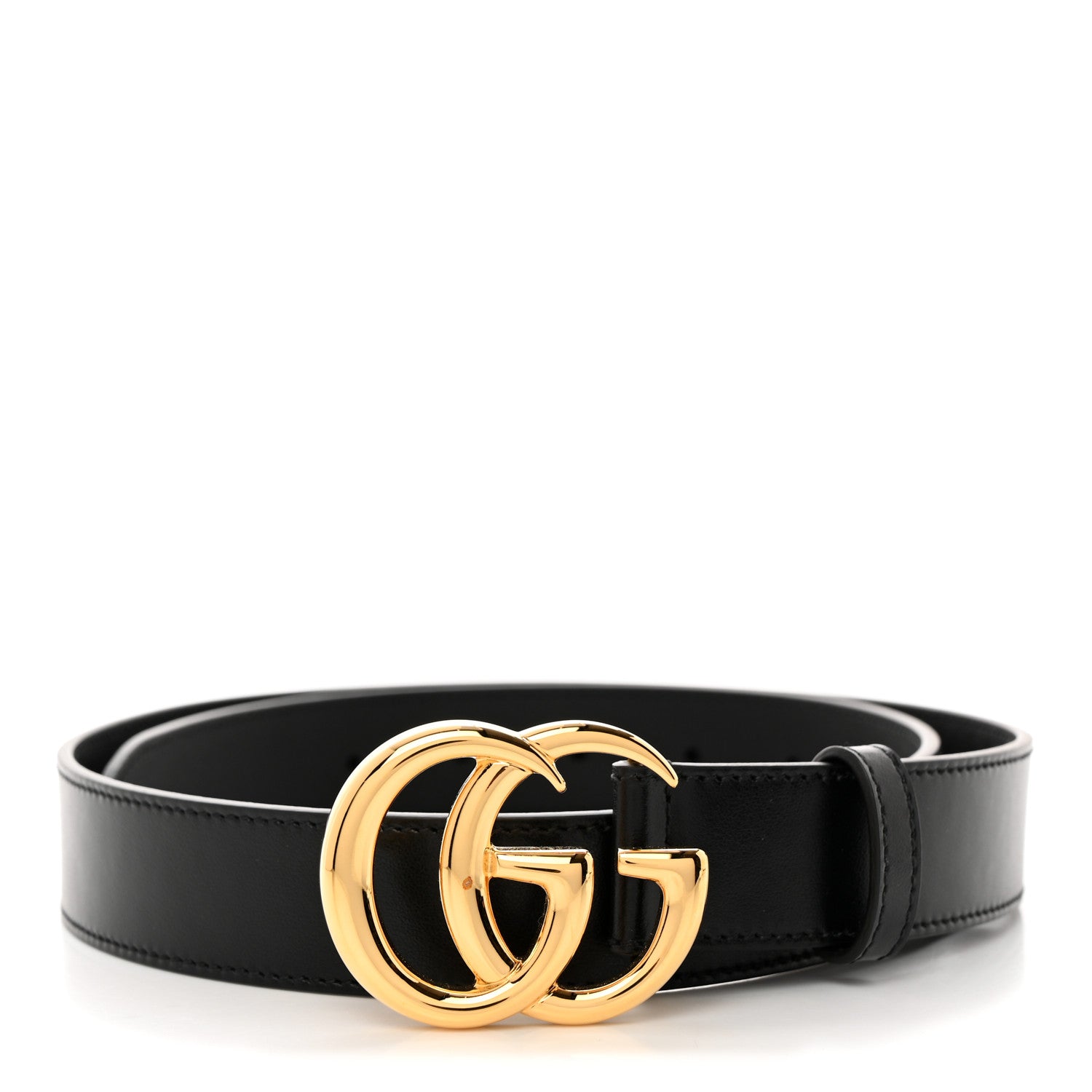 Gucci Plutone Calfskin Double G 30mm Belt 80 32 Black 1 of 6
