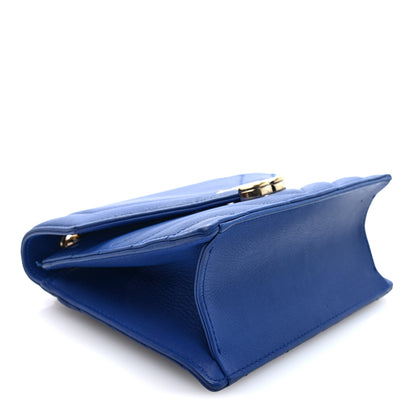 Chanel Calfskin Quilted Chevron Small Single Flap Blue 4 of 10