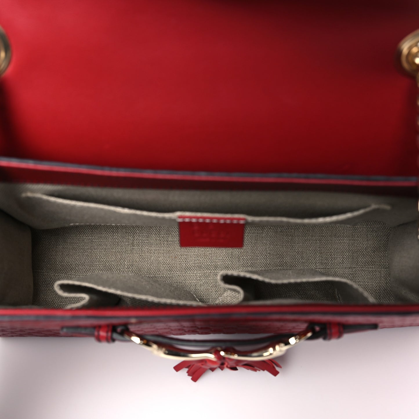 Microguccissima Medium Emily Chain Shoulder Bag Red