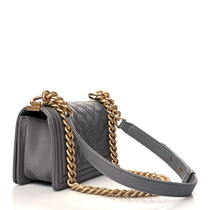 Chanel Iridescent Caviar Quilted Small Boy Flap Grey 3 of 10