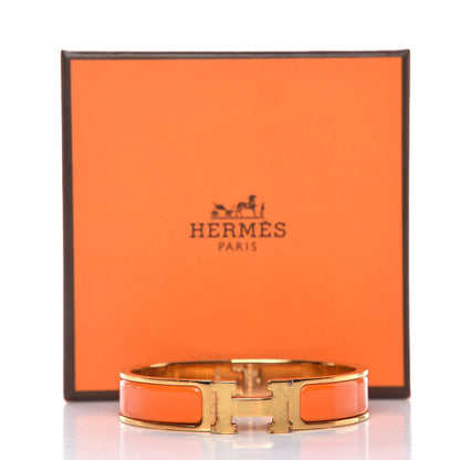 Hermes Enamel Narrow Clic Clac H Bracelet PM Orange 7 of 7