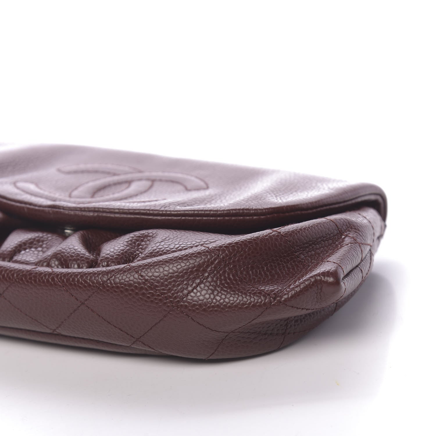 Chanel Caviar Half Moon Wallet On Chain WOC Bordeaux 10 of 12