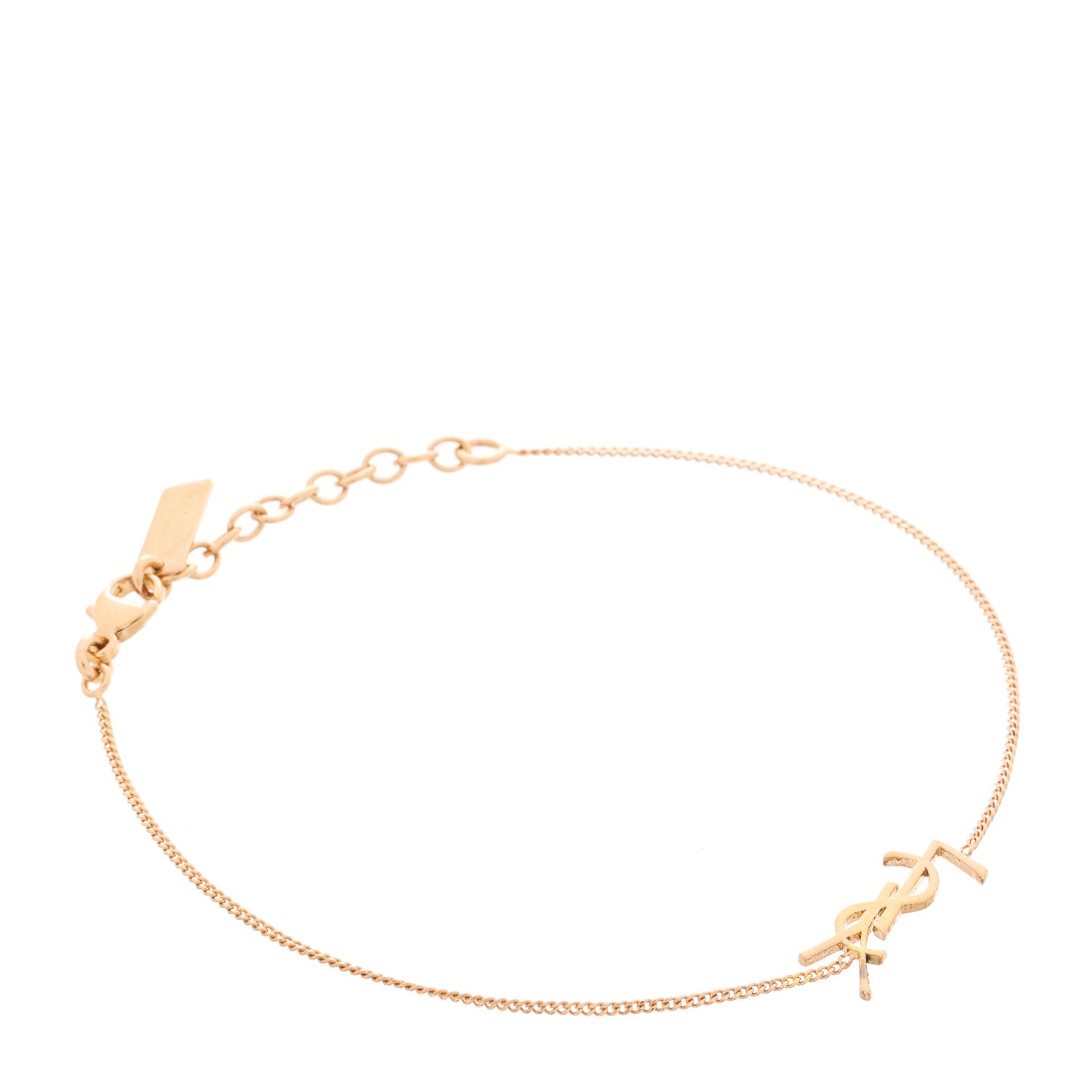 Saint Laurent Brass Monogram Charm Bracelet 1 of 4