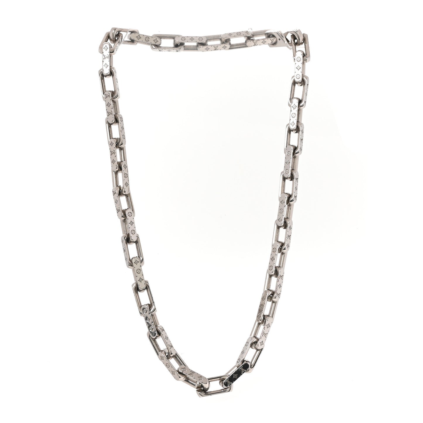Monogram Chain Necklace Silver Silver