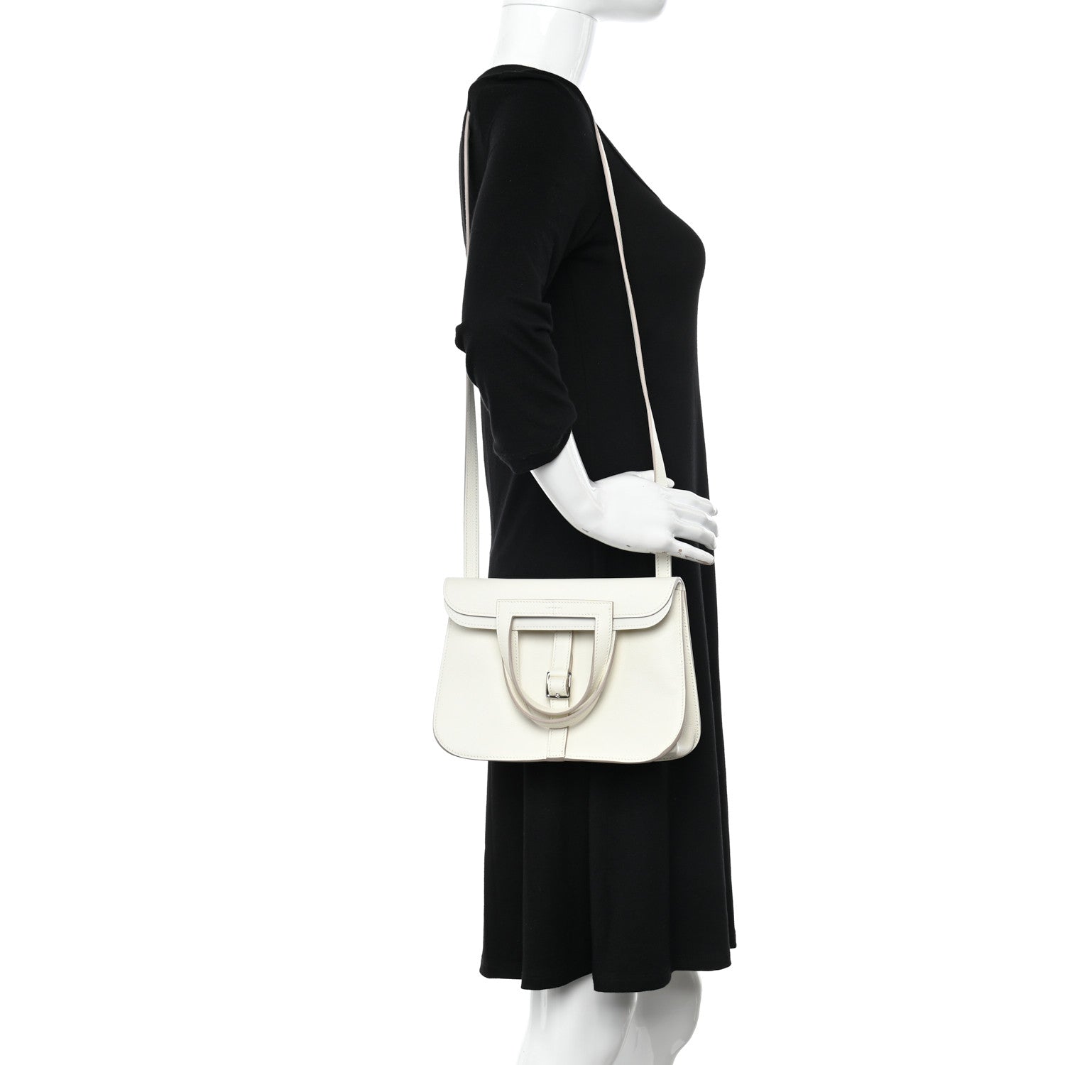 Hermes Evercolor Halzan 25 White 1350593 – FASHIONPHILE