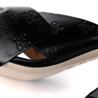 Fendi Calfskin Karligraphy Embossed Ffreedom Mules 39 Black 9 of 10
