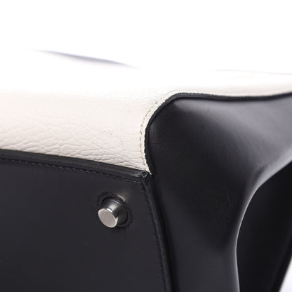 Celine Textured Calfskin Small Bi-Color Edge Shoulder Bag Black Cream 12 of 12