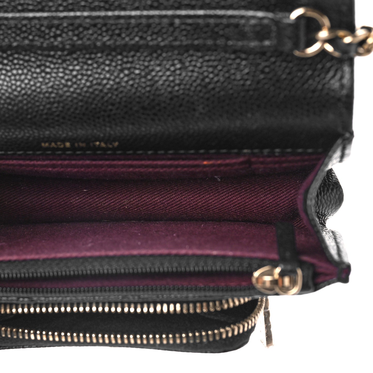 Caviar Quilted Business Affinity Clutch With Chain Black