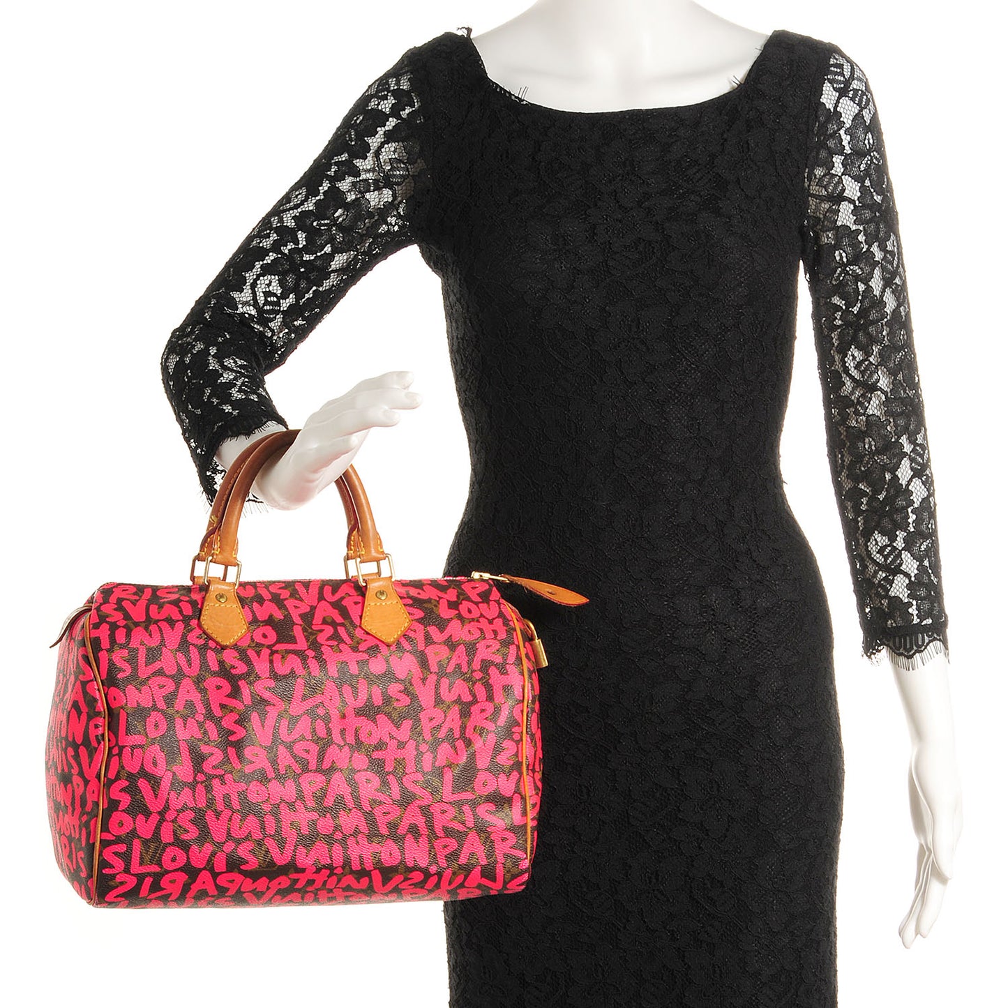 Monogram Graffiti Speedy 30 Fuchsia