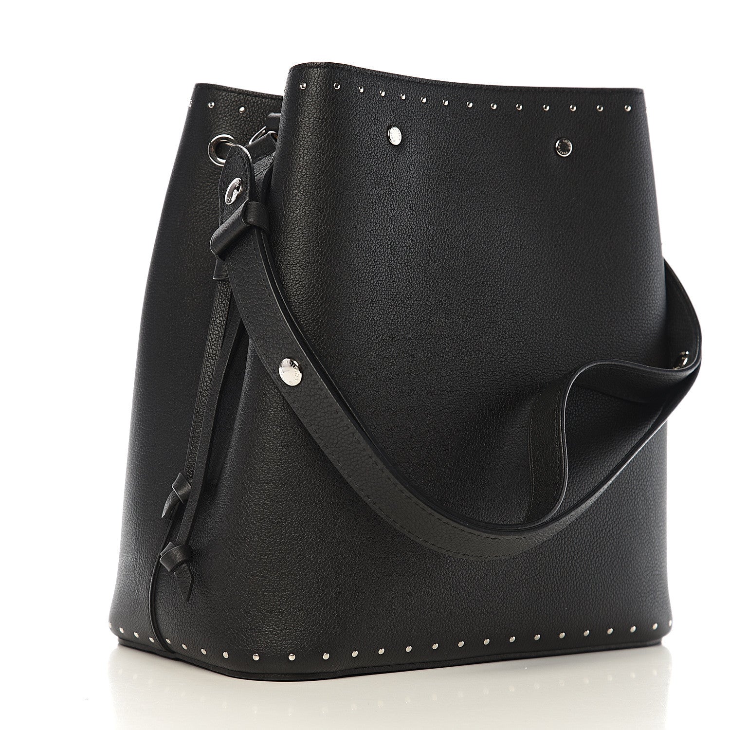 Louis Vuitton Soft Calfskin Lockme Studs Bucket Black 2 of 10