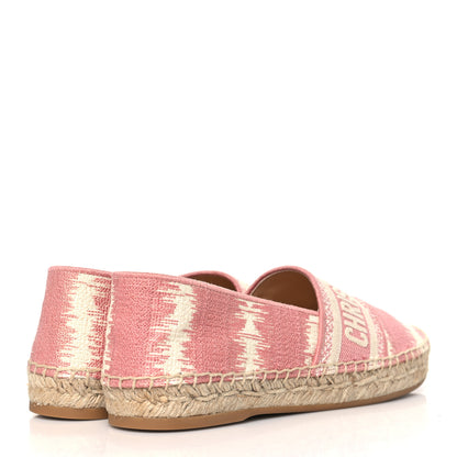Christian Dior Cotton D-Stripes Embroidered Granville 15mm Espadrilles 35.5 Deep Nude 4 of 9