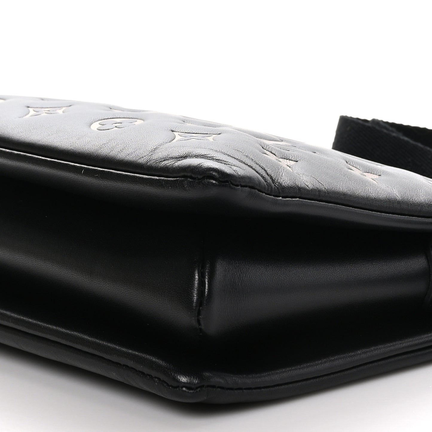 Lambskin Embossed Monogram LV Ski Coussin PM Black Multicolor