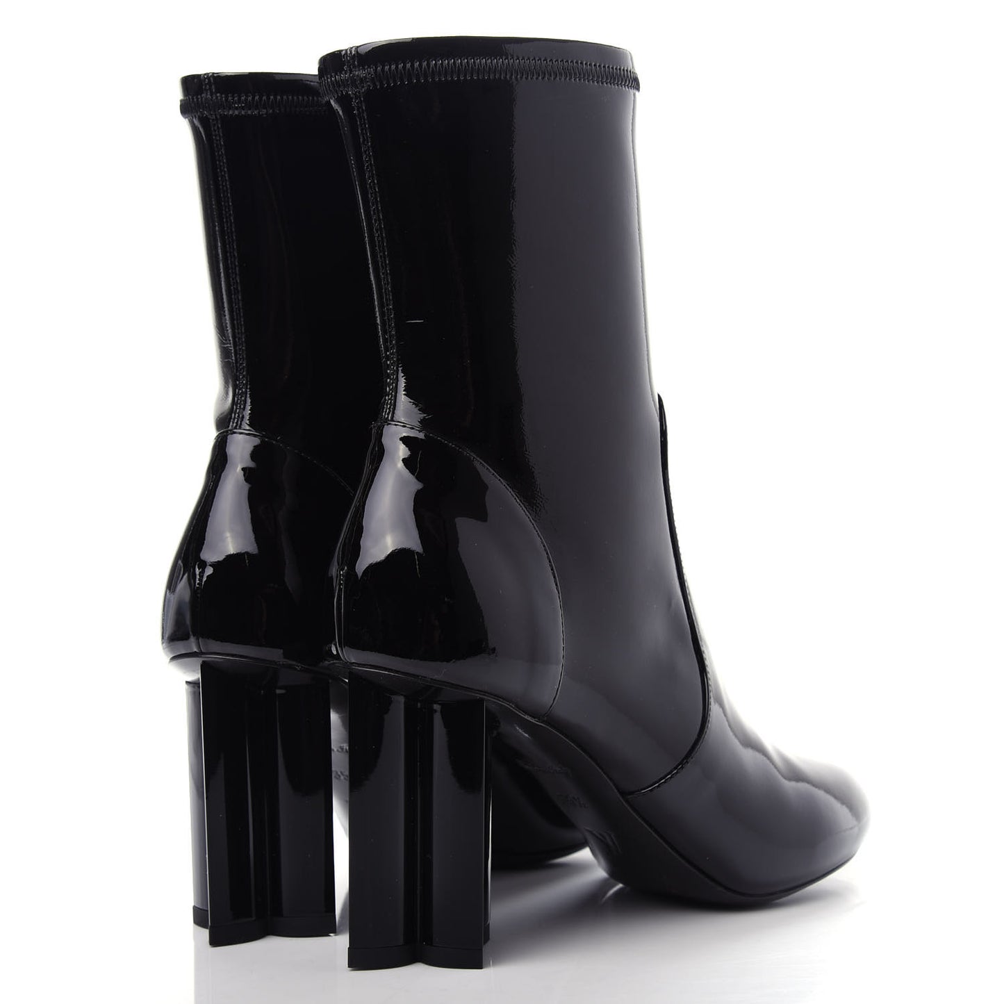 Patent Silhouette Ankle Boots 35.5 Black