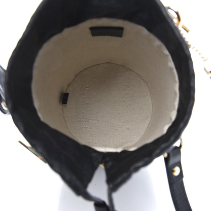 Gucci Azalea Sakai Calfskin Small Horsebit 1955 Drawstring Bucket Bag Black 5 of 11
