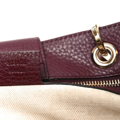 Gucci Pebbled Calfskin Large Bamboo Shopper Tote Burgundy 7 of 14