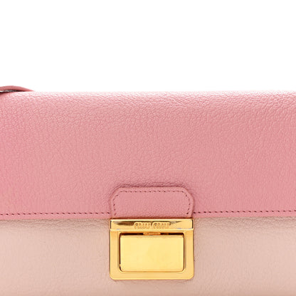 Miu Miu Goatskin Madras Bicolor Wallet On Chain Rosa Gemma 9 of 11