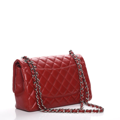 Chanel Caviar Quilted Jumbo Double Flap Red 3 of 7