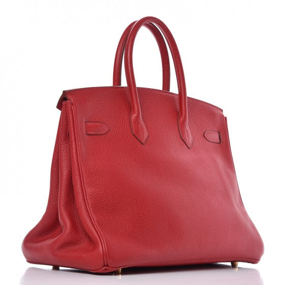 Buffle Skipper Birkin 35 Rouge Casaque
