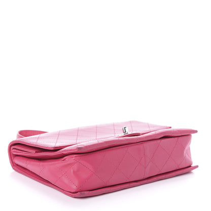 Chanel Calfskin Stitched Double Flap Bag Pink 4 of 10