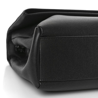 Saint Laurent Grain De Poudre Medium West Hollywood Monogram Fold-Over Black 7 of 8