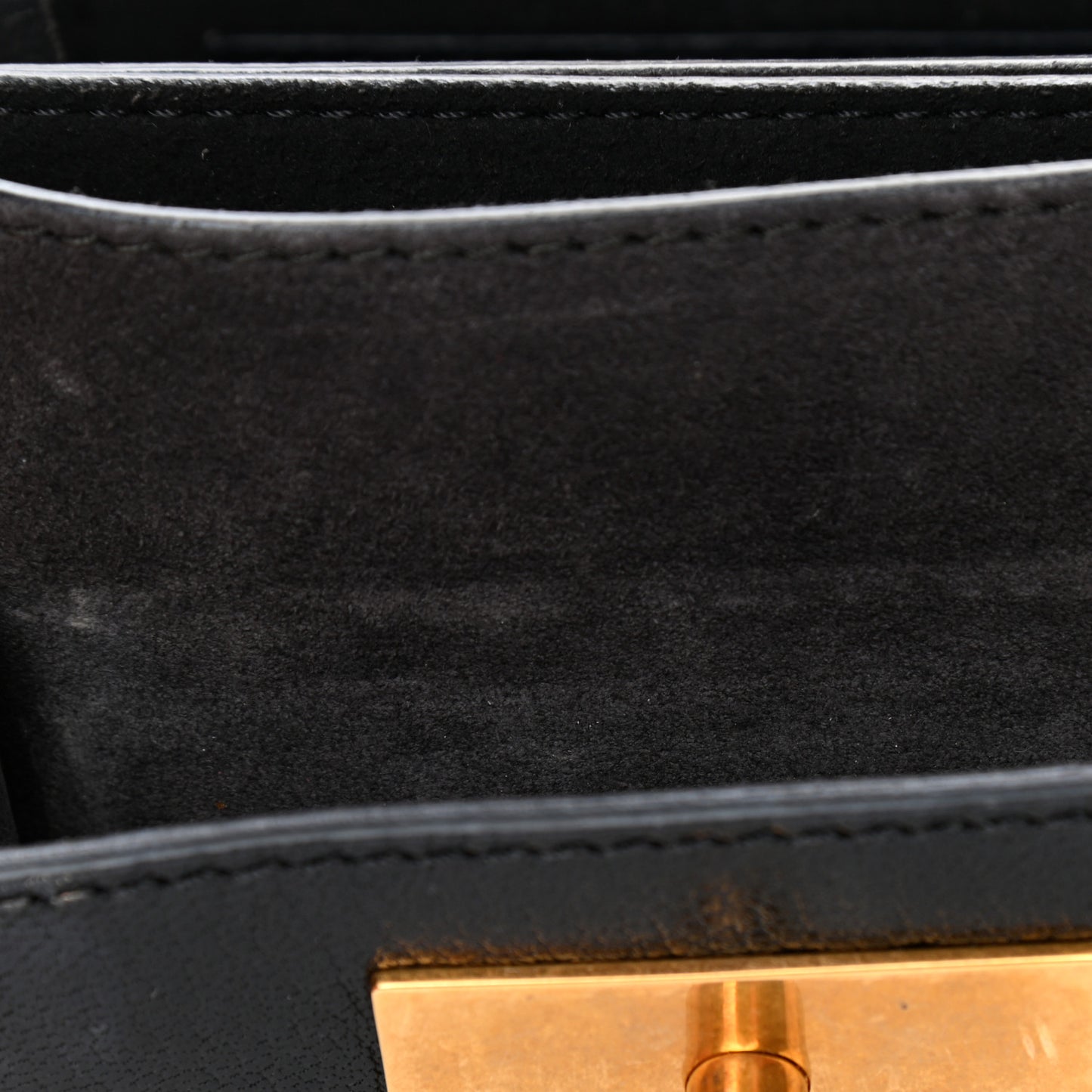 Goatskin Suede Mini GV3 Shoulder Bag Black