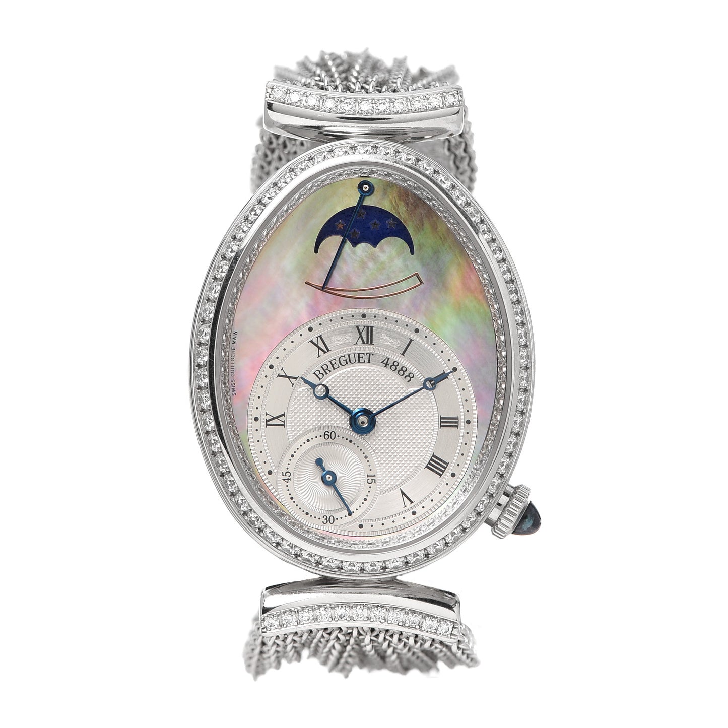 18K White Gold Diamond Mother of Pearl 29mm Reine de Naples Automatic Watch