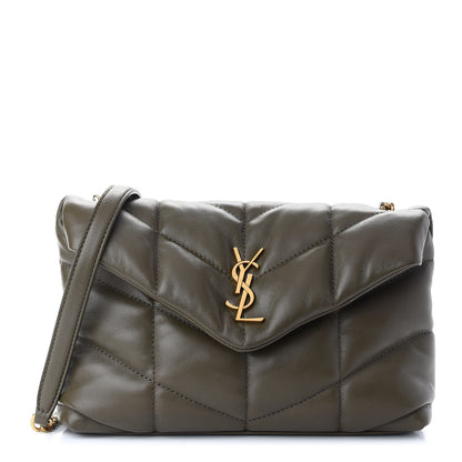 Saint Laurent Calfskin Quilted Toy Loulou Puffer Monogram Chain Satchel Seaweed 1 of 10