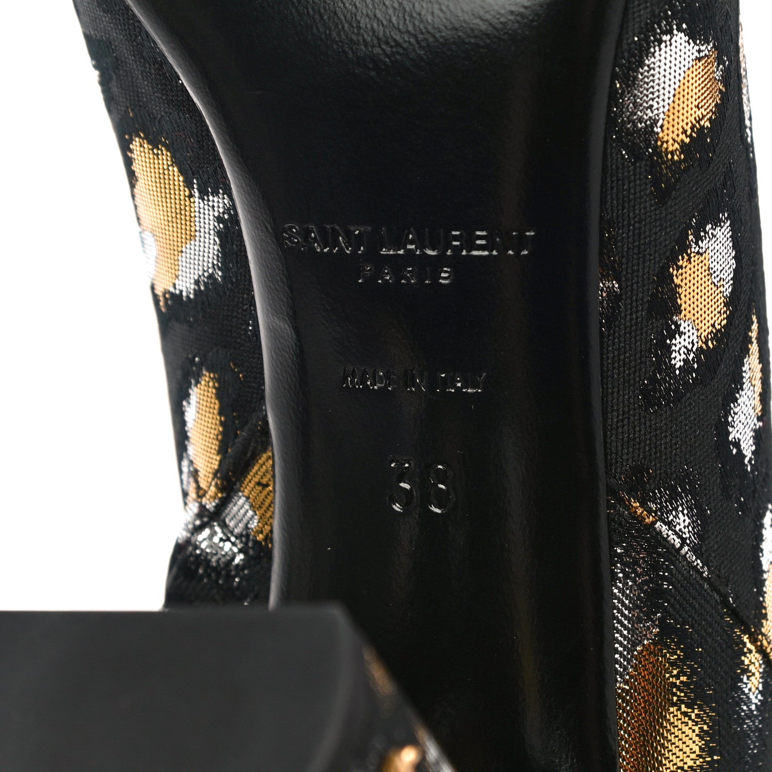 Saint Laurent Jacquard Leopard Loulou Ankle Boots 38 Oro 7 of 11