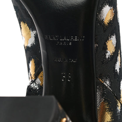 Saint Laurent Jacquard Leopard Loulou Ankle Boots 38 Oro 7 of 11