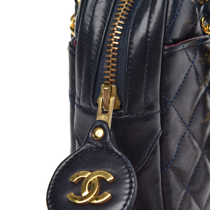 Chanel Lambskin Quilted Camera Case Navy Blue 13 of 13
