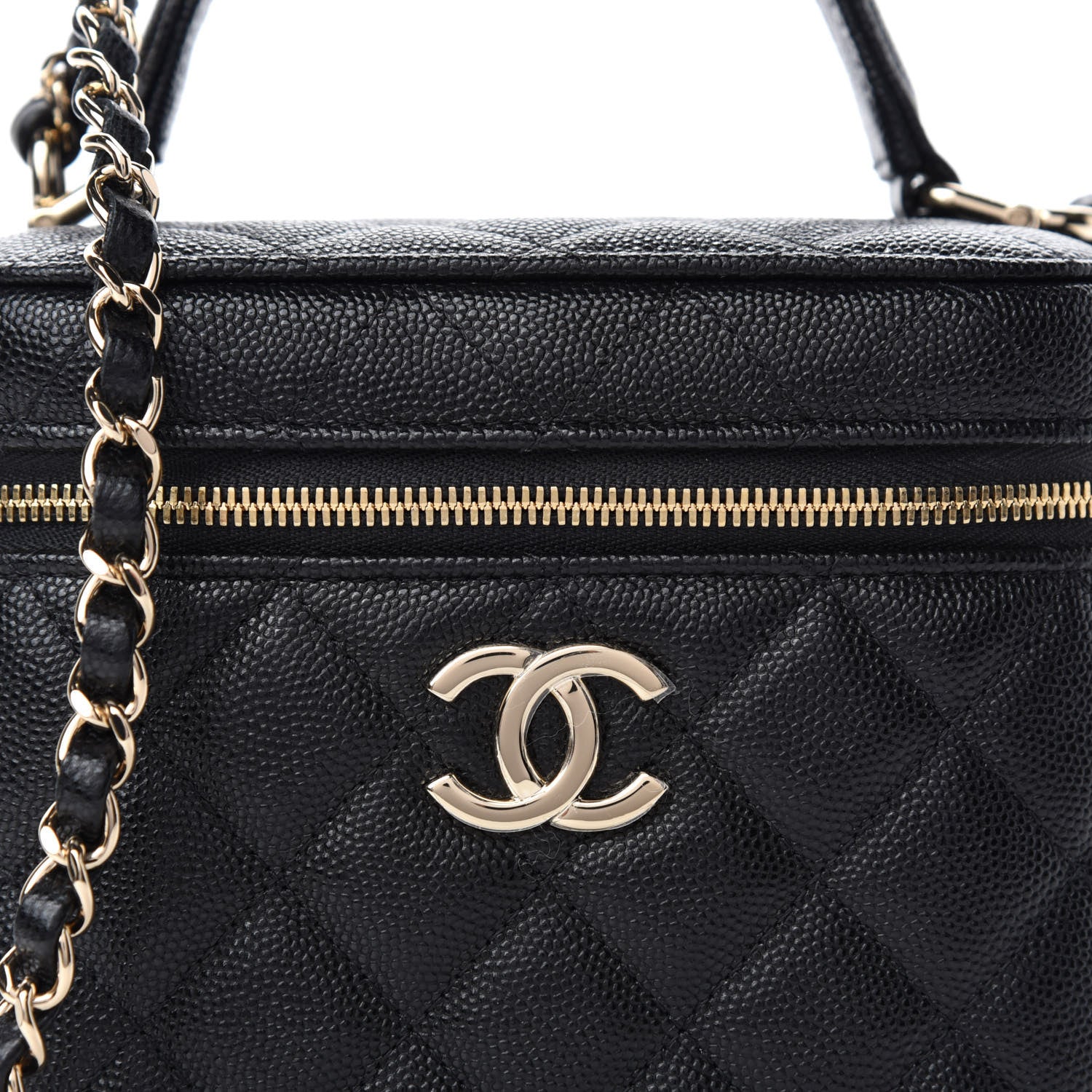 Chanel Caviar Quilted Small Vanity Case With Chain Black 10 of 10
