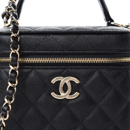 Chanel Caviar Quilted Small Vanity Case With Chain Black 10 of 10