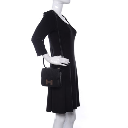 Hermes Ostrich Constance 18 Black 2 of 11