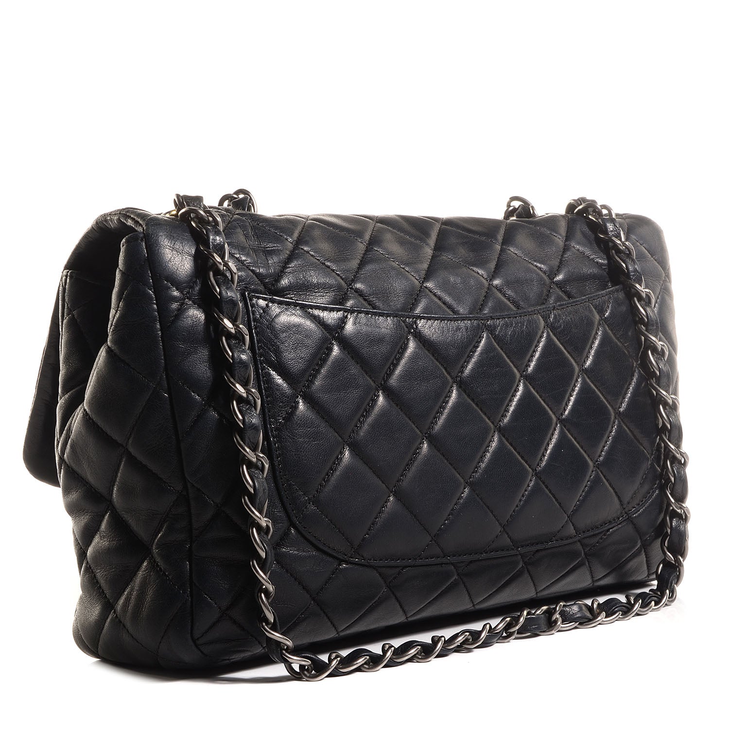 Chanel Lambskin Quilted Jumbo Single Flap Black 3 of 8
