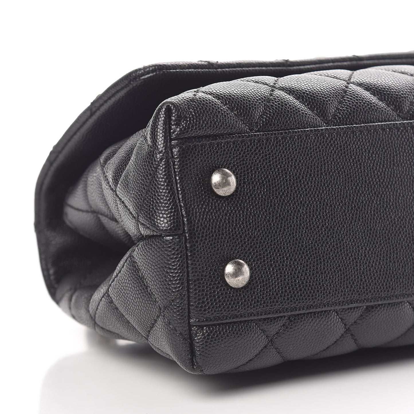 Caviar Quilted Mini Coco Handle Flap Black